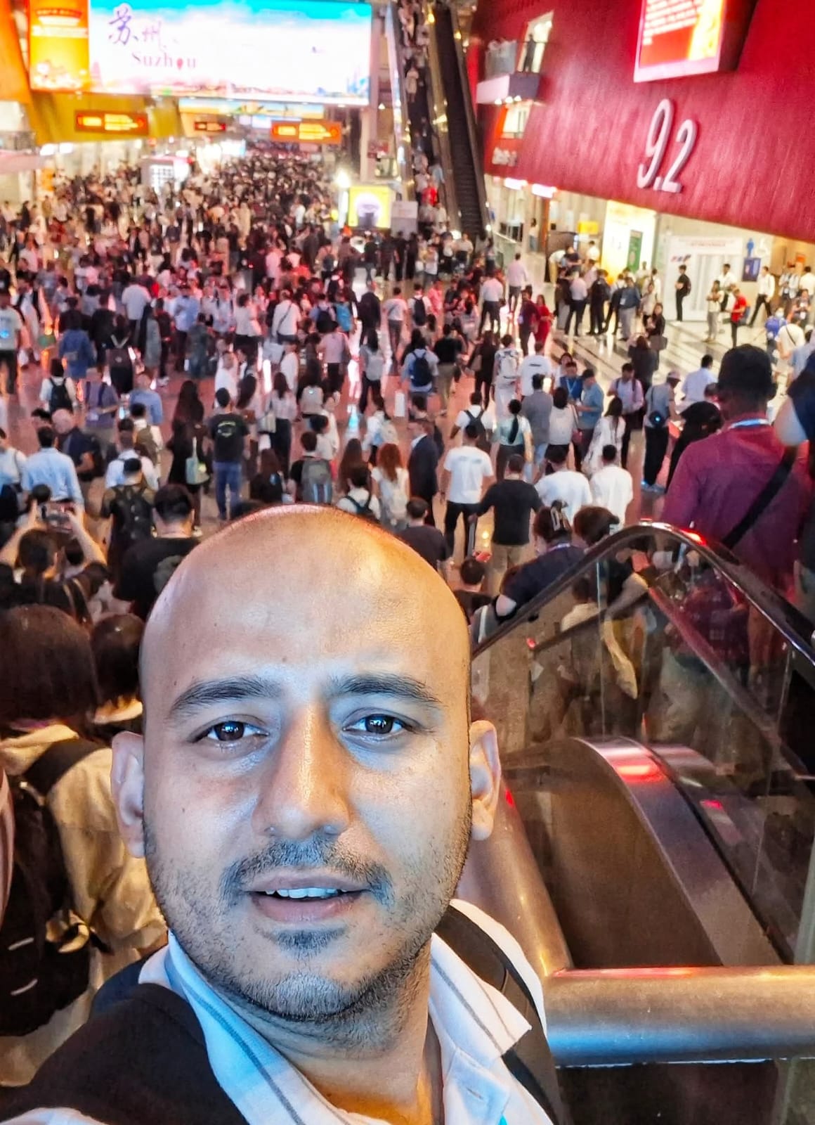 Dr. Bigyan Poudel in the exhibition hall of the China Import and Export Fair